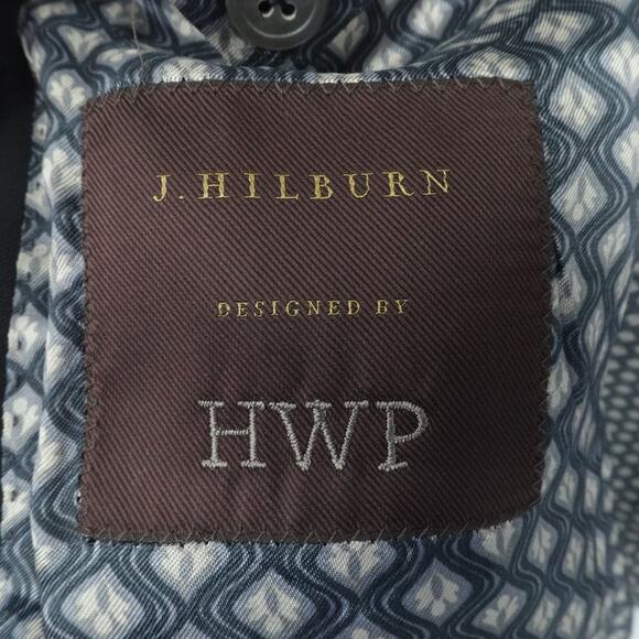 J Hilburn Blazer Mens 39S Black Wool Classic 2 Button Lined Business Office - Picture 3 of 16